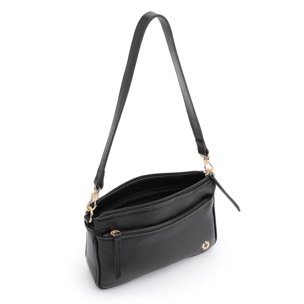 Bolsa Transversal Couro Preto - imagem 5