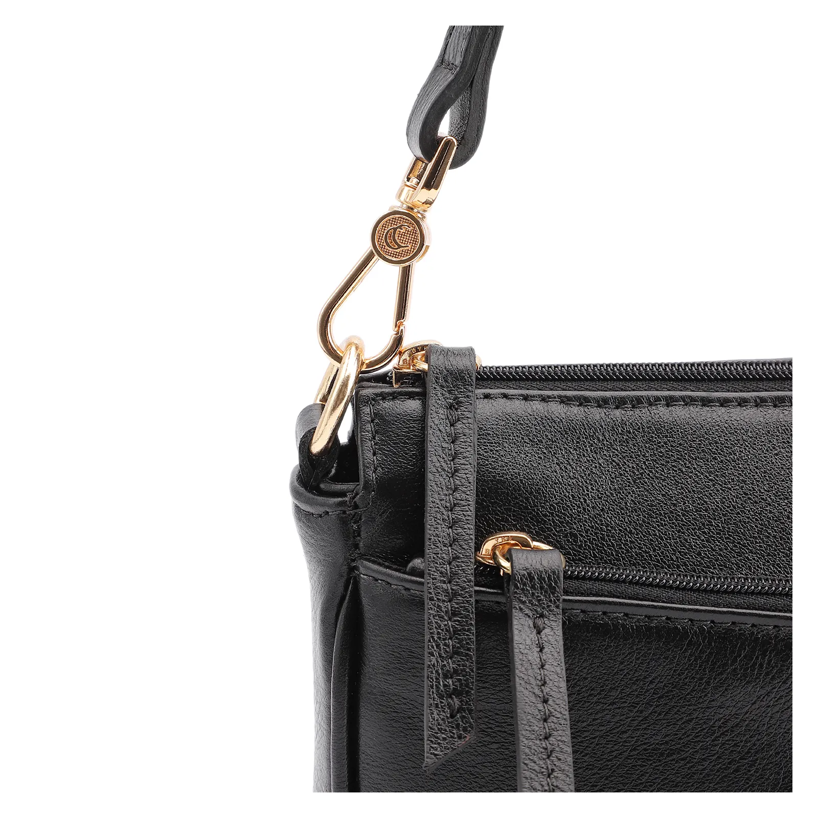 Bolsa Transversal Couro Preto