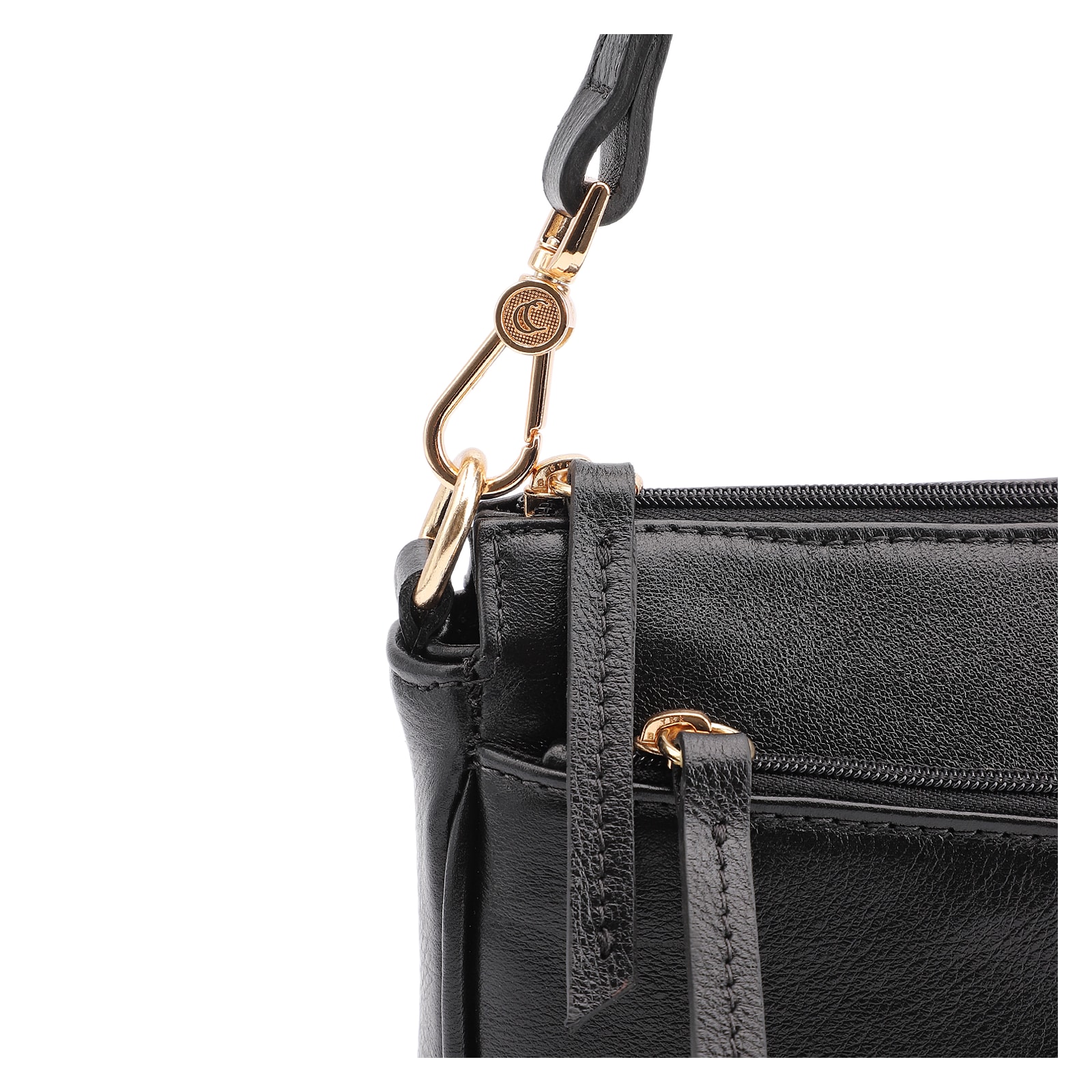 Bolsa Transversal Couro Preto