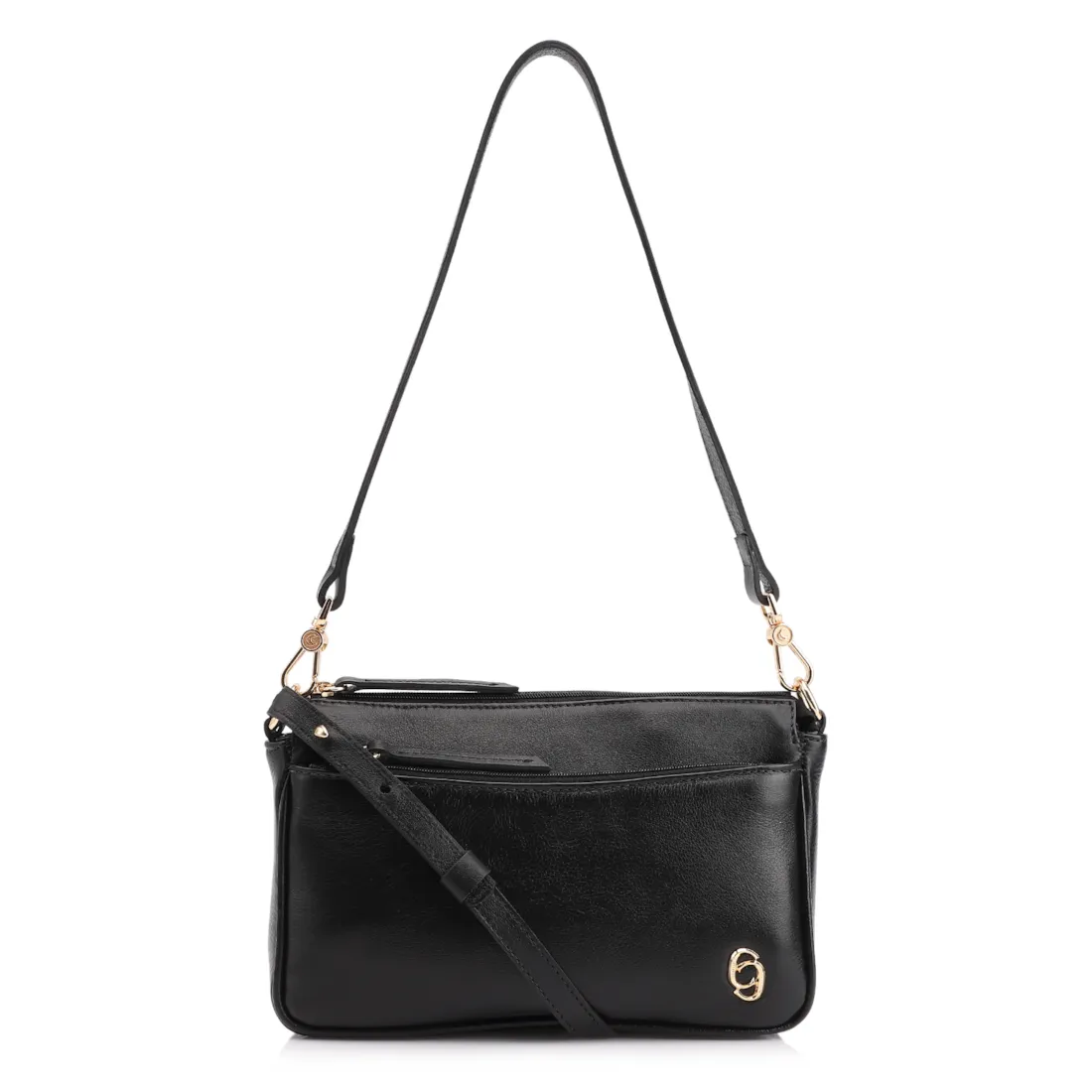 Bolsa Transversal Couro Preto