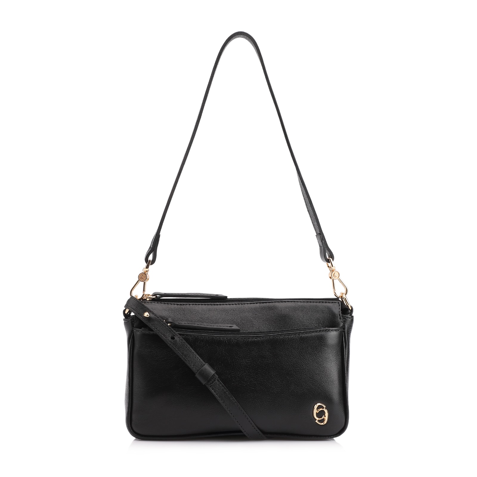 Bolsa Transversal Couro Preto