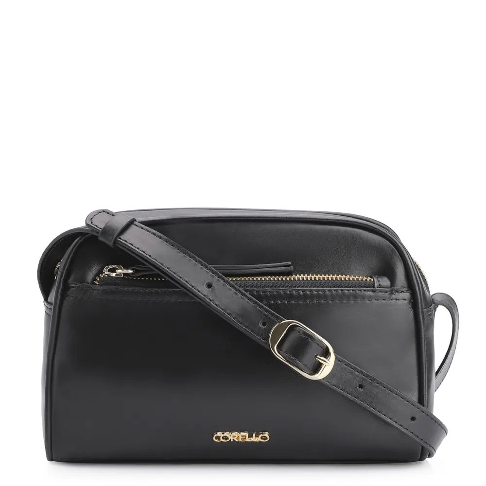 Bolsa Transversal Couro Preto