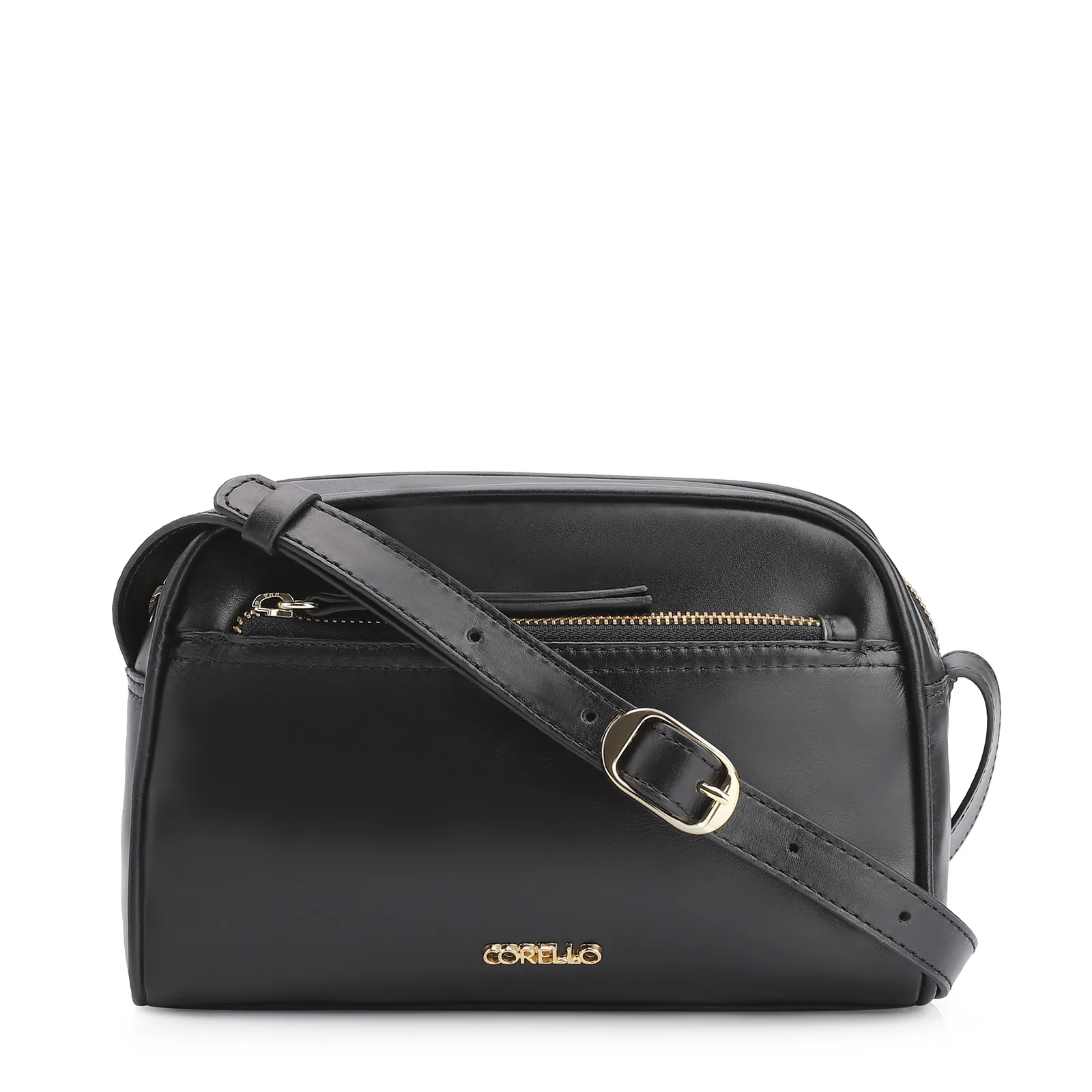 Bolsa Transversal Couro Preto