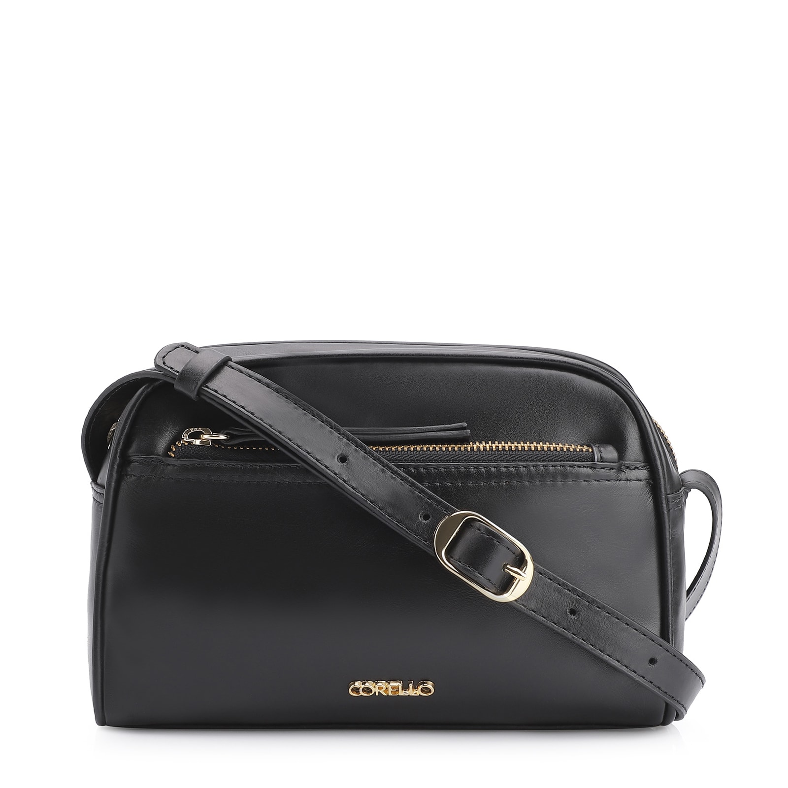 Bolsa Transversal Couro Preto