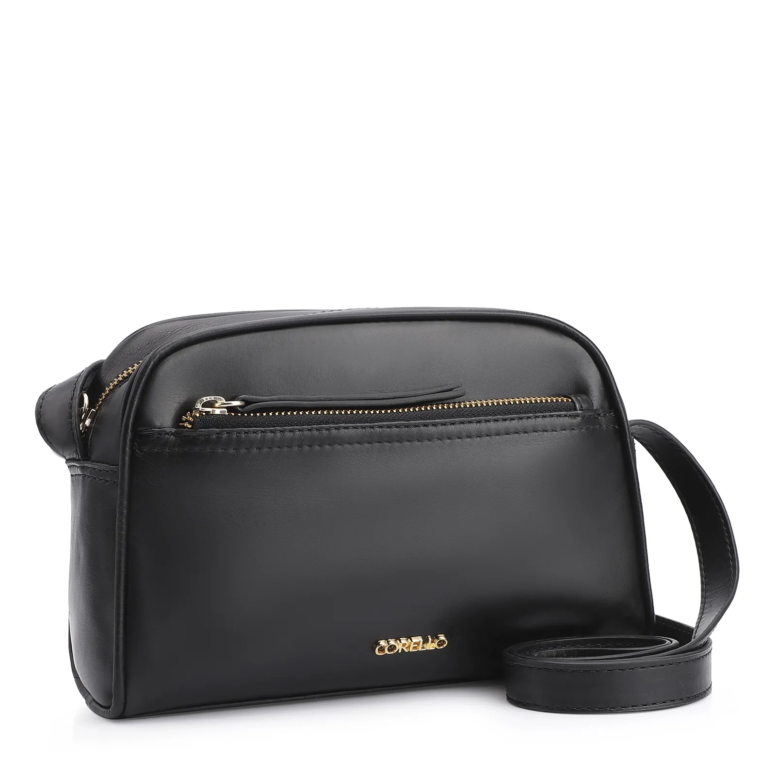 Bolsa Transversal Couro Preto