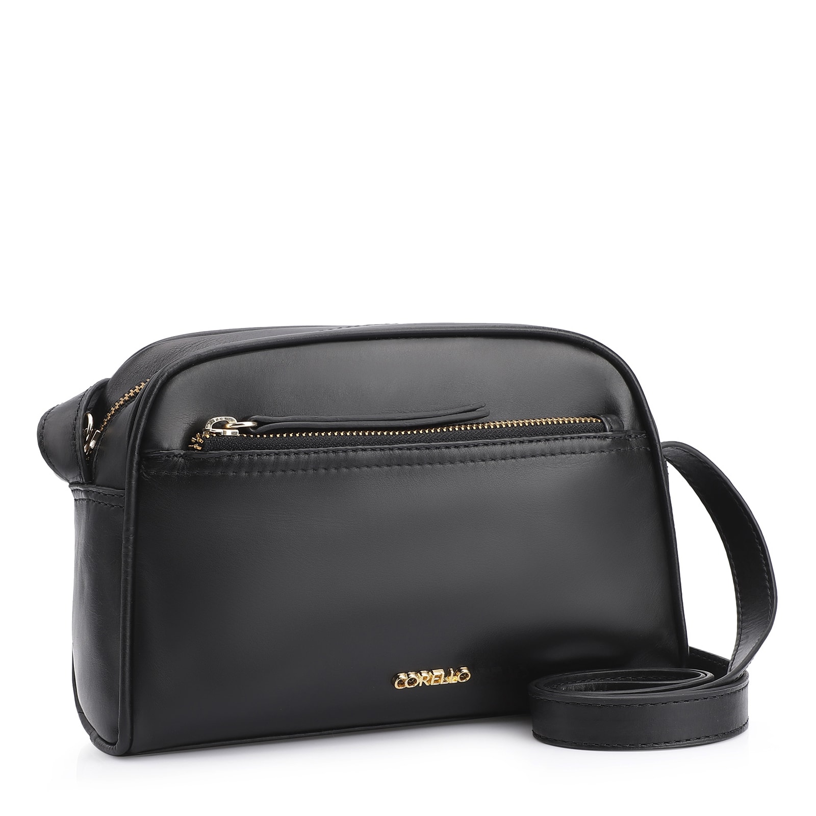 Bolsa Transversal Couro Preto