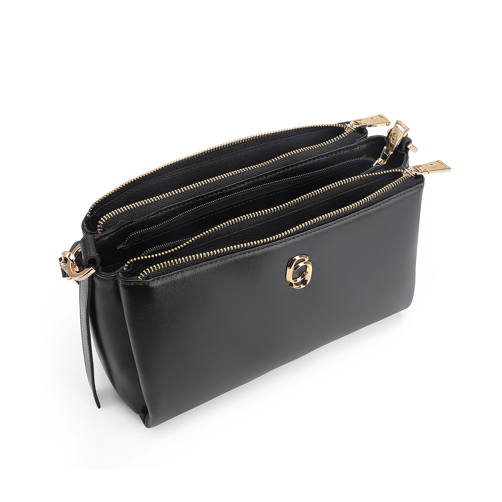 Bolsa Transversal Couro Preto