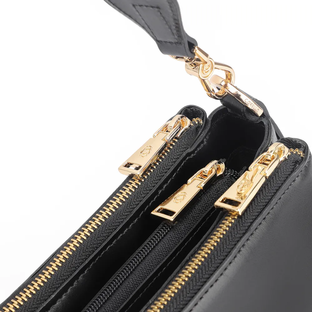 Bolsa Transversal Couro Preto - imagem 5
