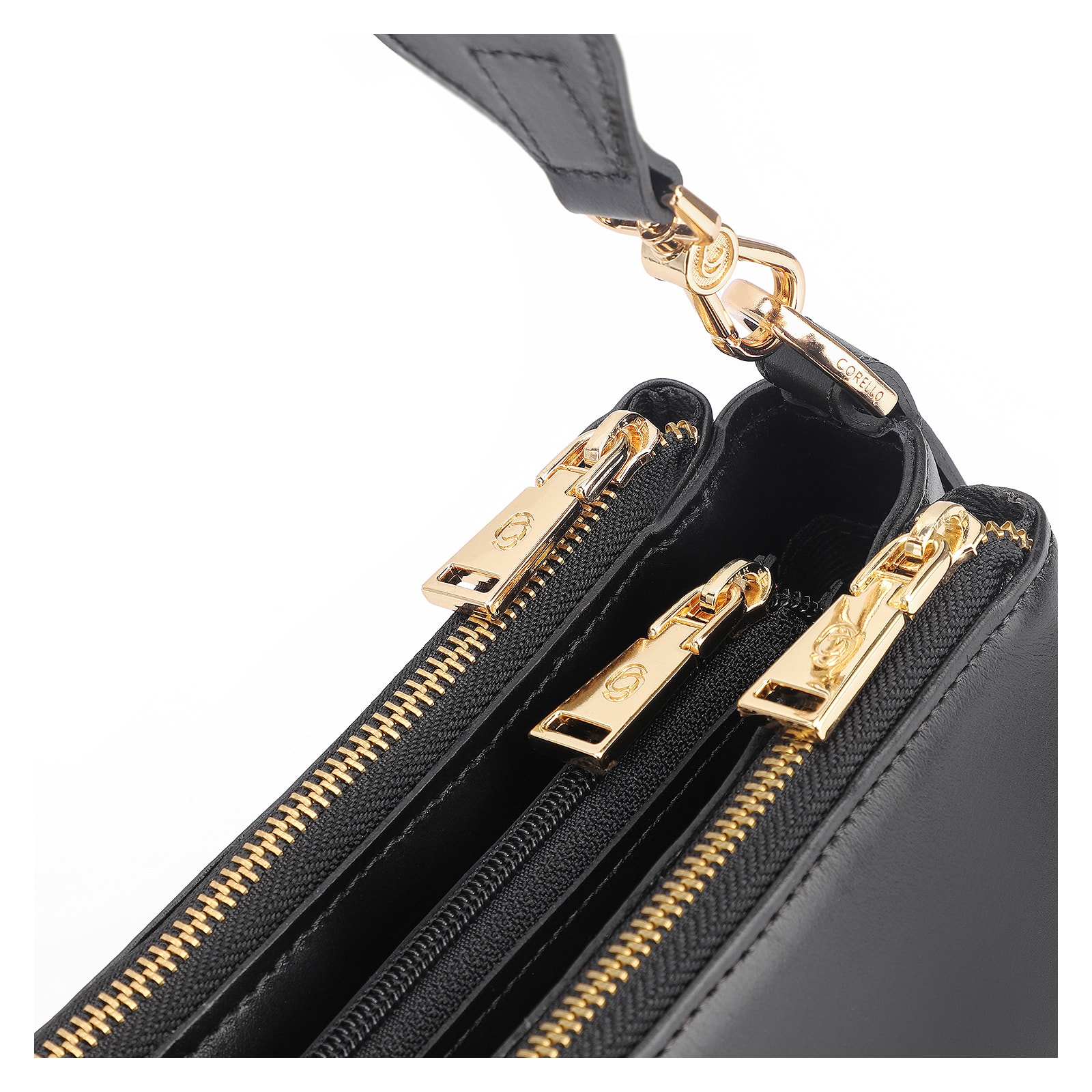 Bolsa Transversal Couro Preto