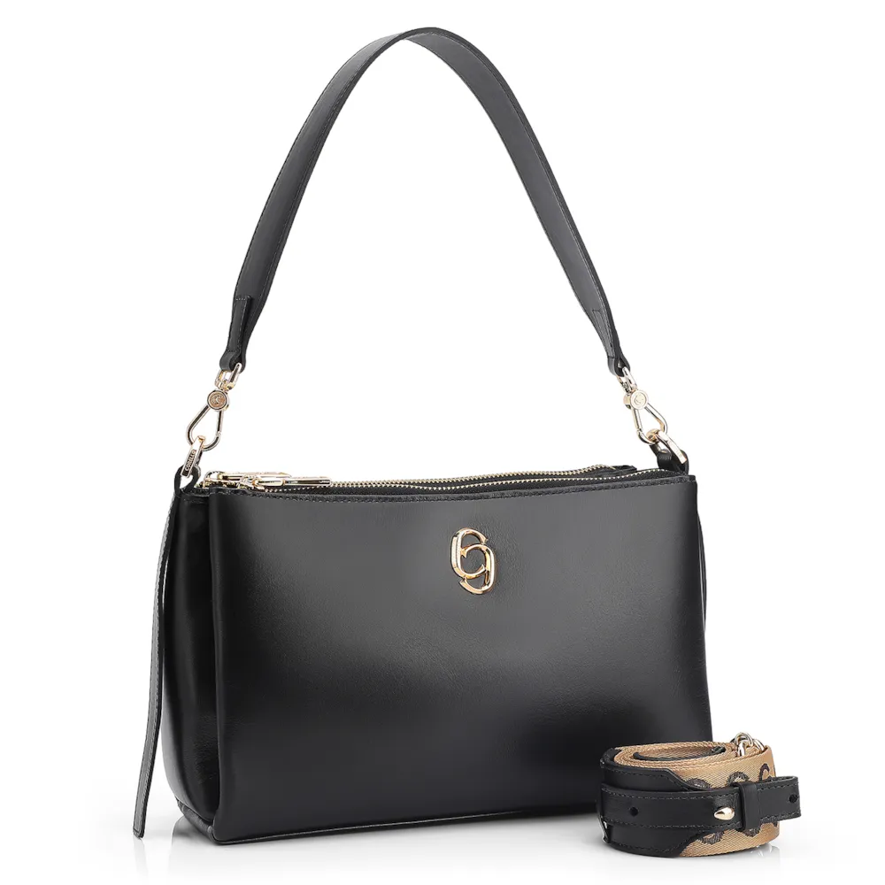 Bolsa Transversal Couro Preto - imagem 2