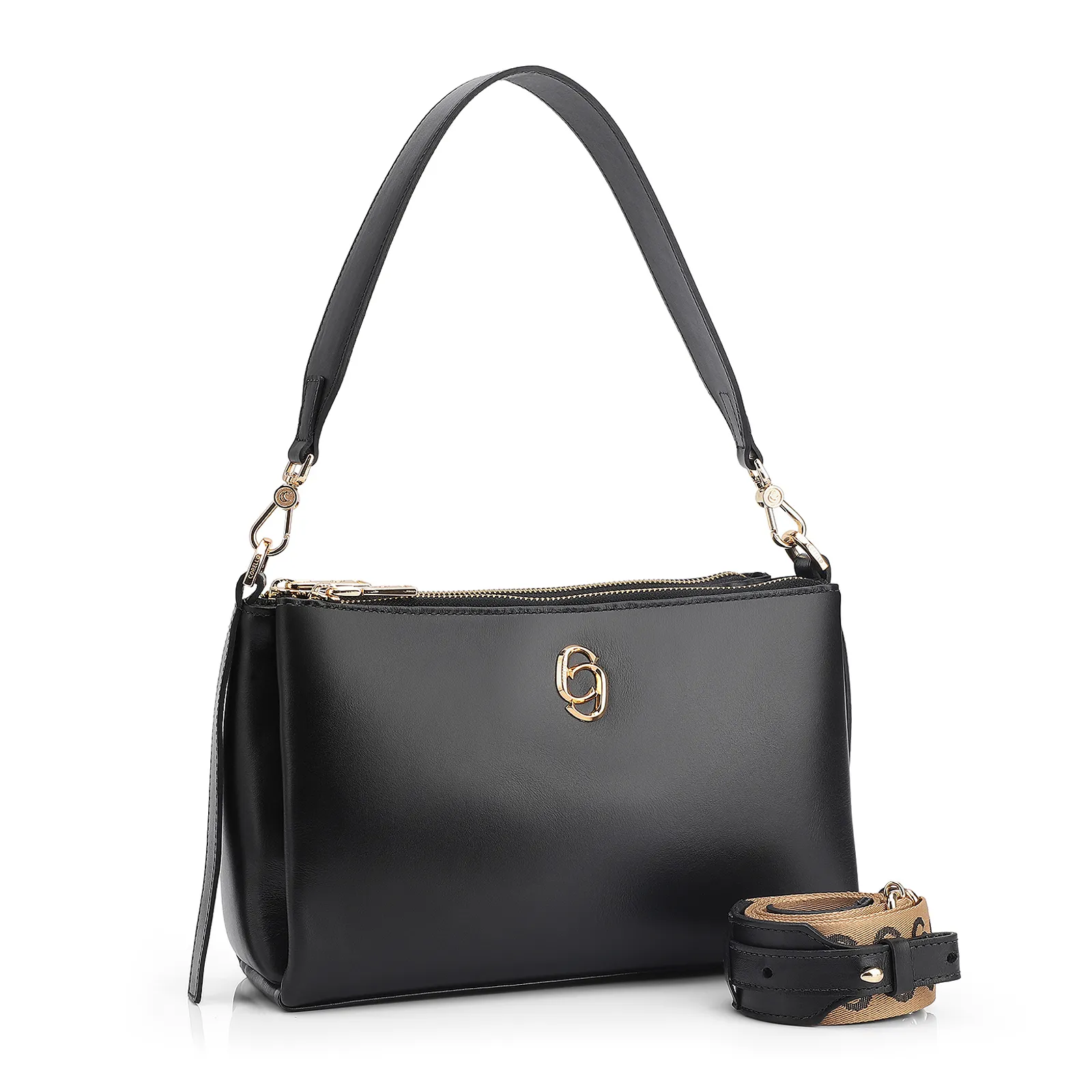 Bolsa Transversal Couro Preto