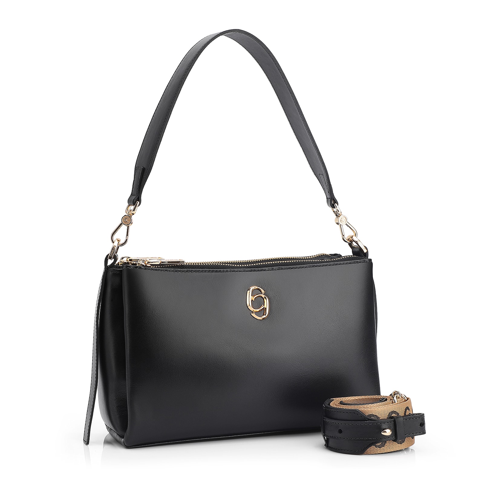 Bolsa Transversal Couro Preto