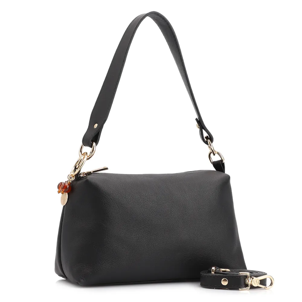 Bolsa Transversal Couro Preto - imagem 3