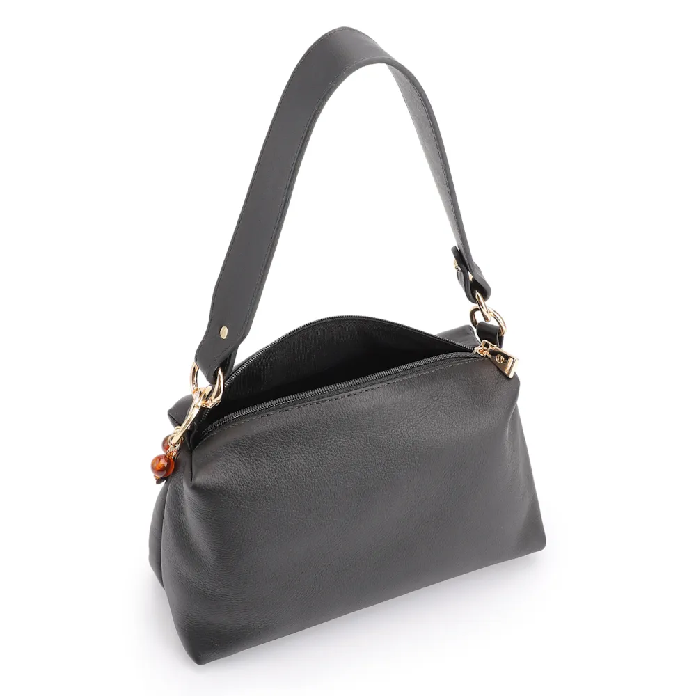 Bolsa Transversal Couro Preto - imagem 5
