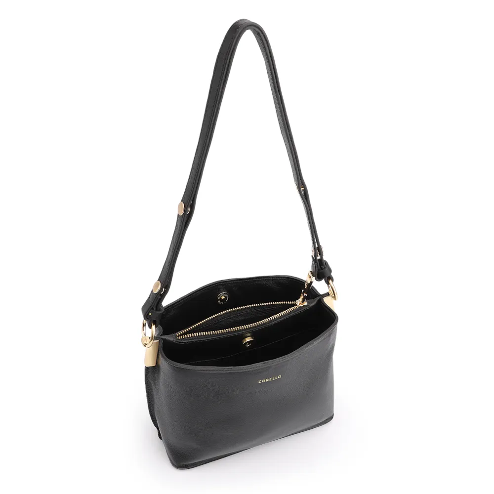 Bolsa Transversal Couro Preto - imagem 4