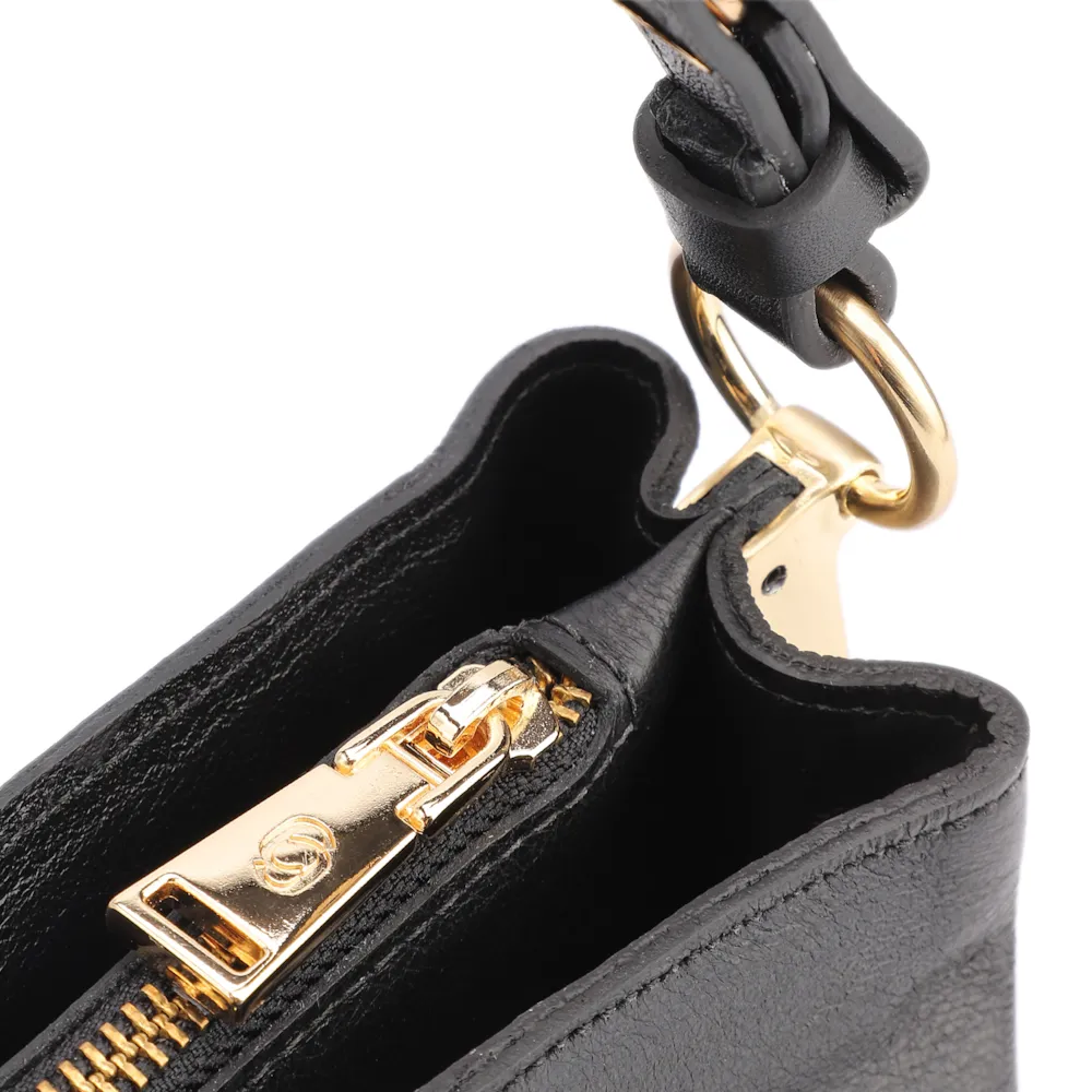 Bolsa Transversal Couro Preto - imagem 5