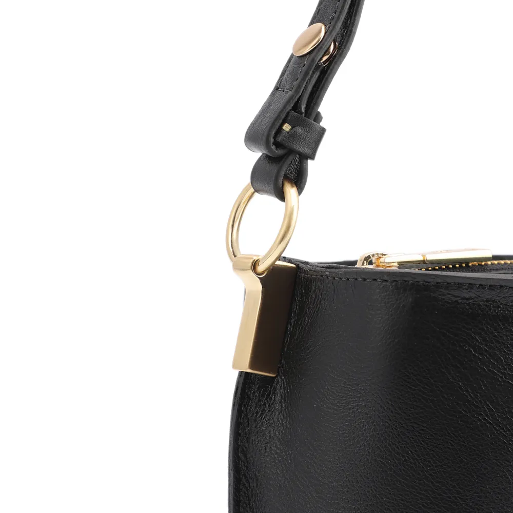 Bolsa Transversal Couro Preto - imagem 6