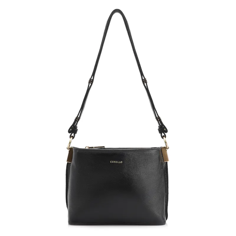 Bolsa Transversal Couro Preto