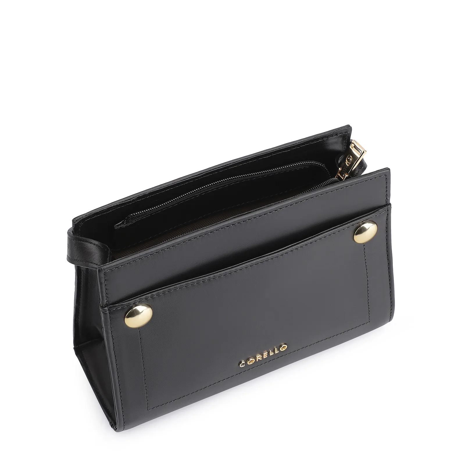 Bolsa Transversal Couro Preto
