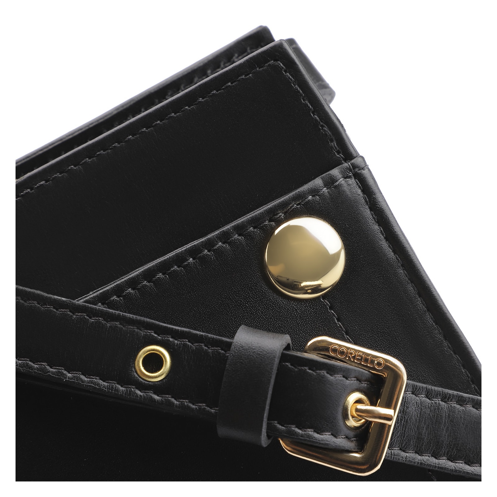 Bolsa Transversal Couro Preto