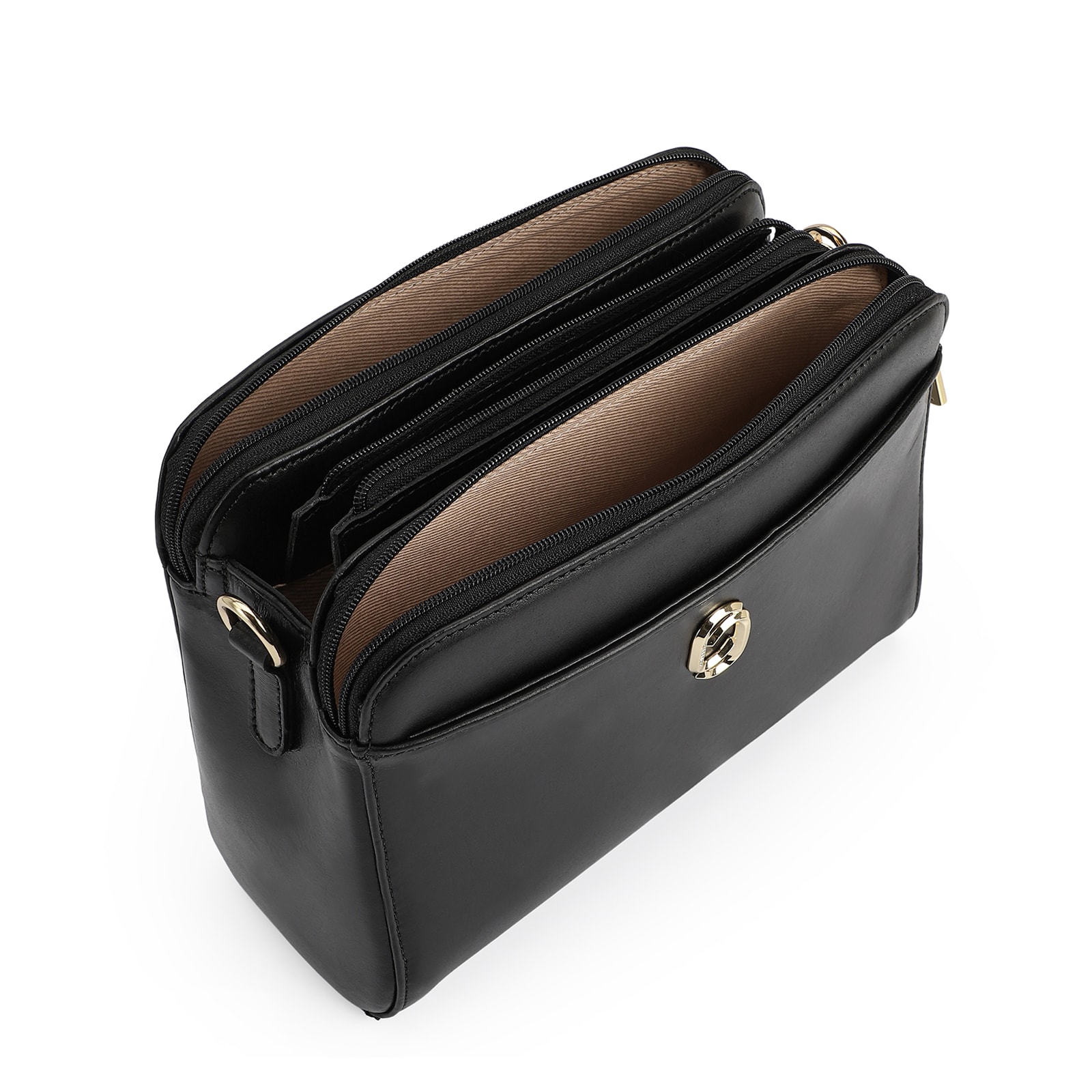 Bolsa Transversal Couro Preto