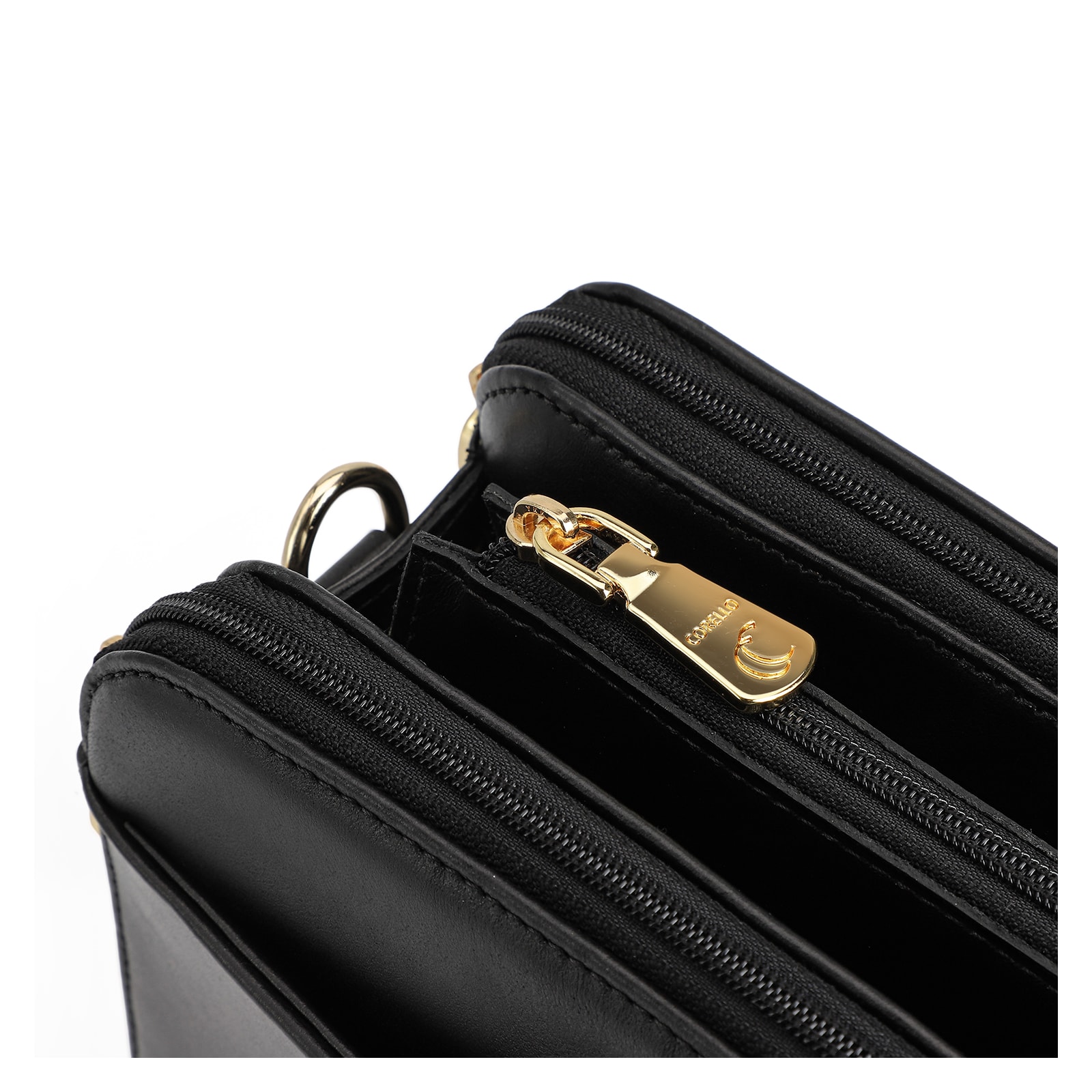 Bolsa Transversal Couro Preto