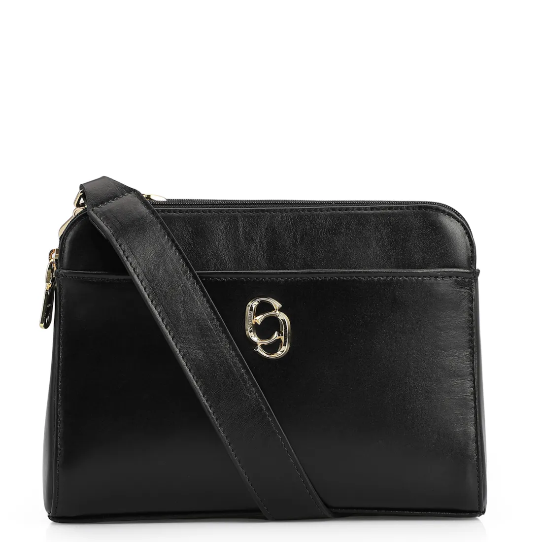 Bolsa Transversal Couro Preto