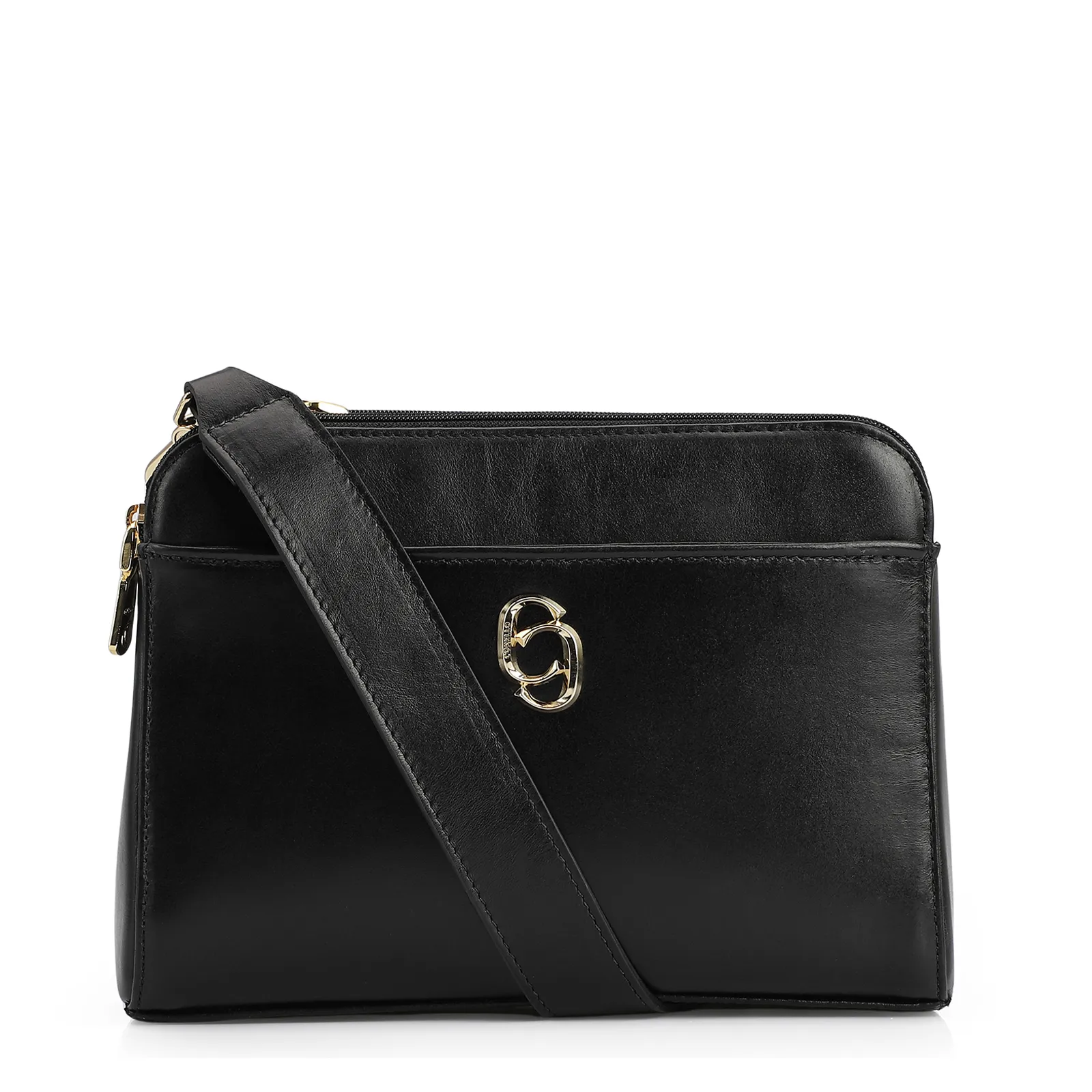 Bolsa Transversal Couro Preto