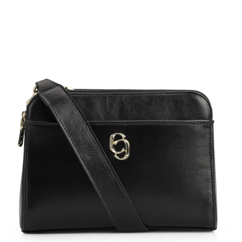 Bolsa Transversal Couro Preto