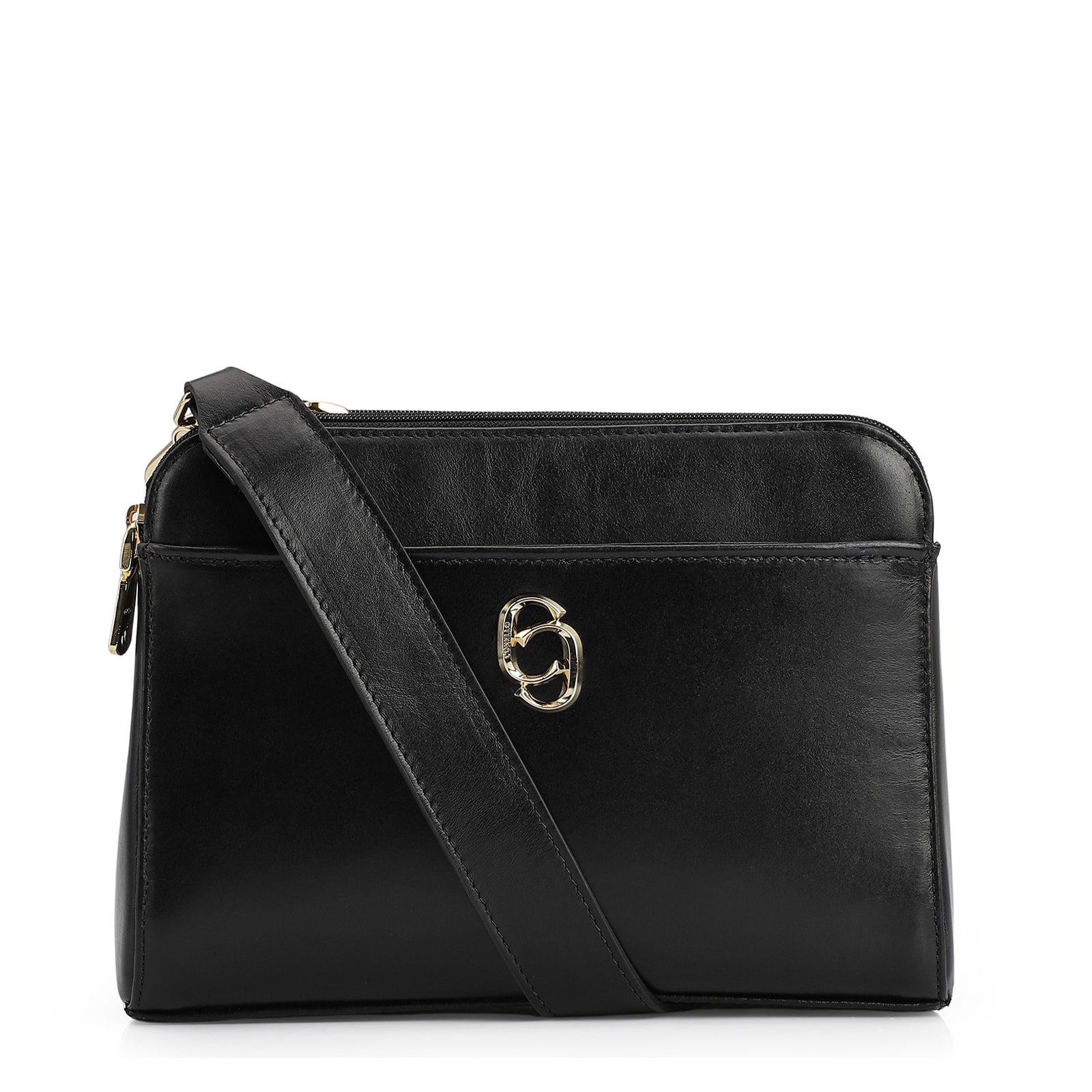 Bolsa Transversal Couro Preto