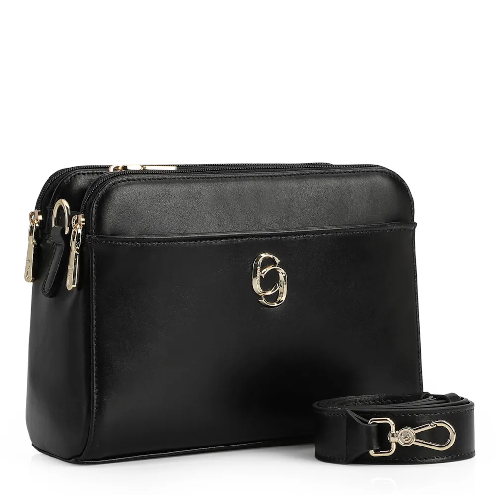 Bolsa Transversal Couro Preto - imagem 2