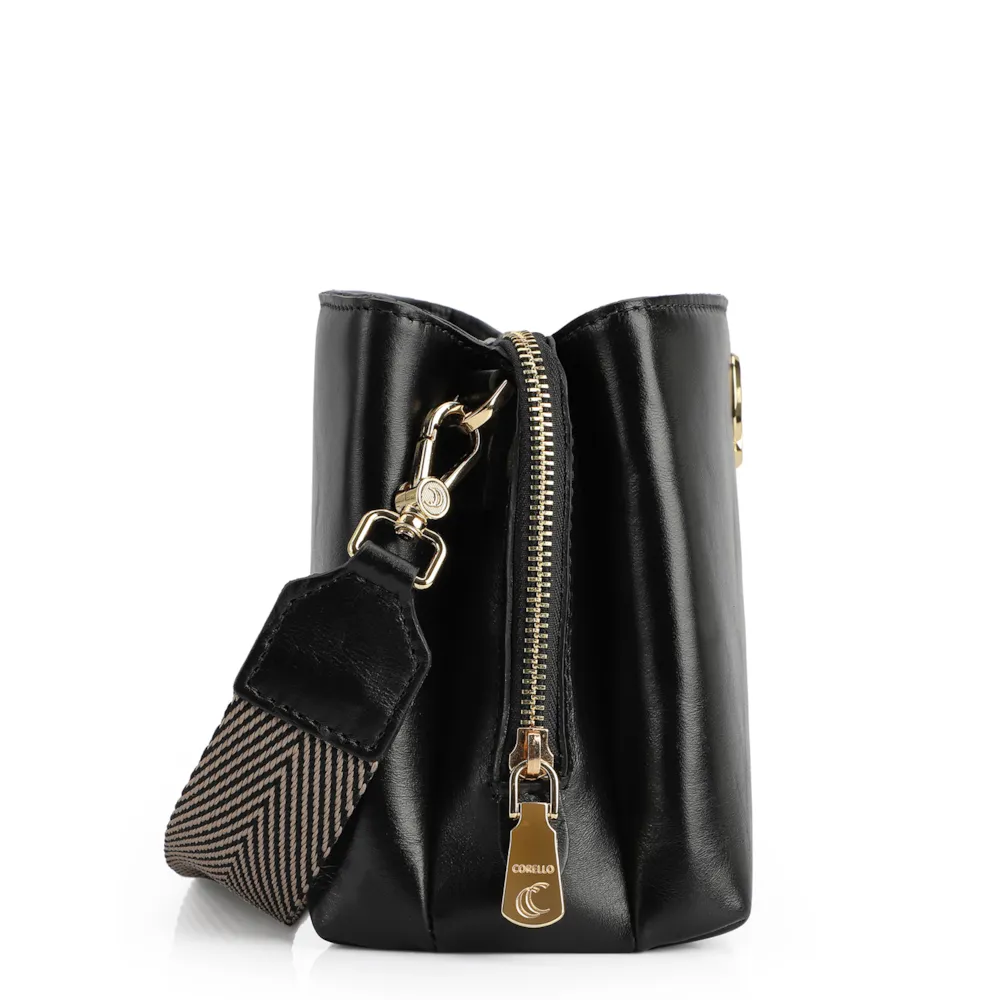 Bolsa Transversal Couro Preto - imagem 5