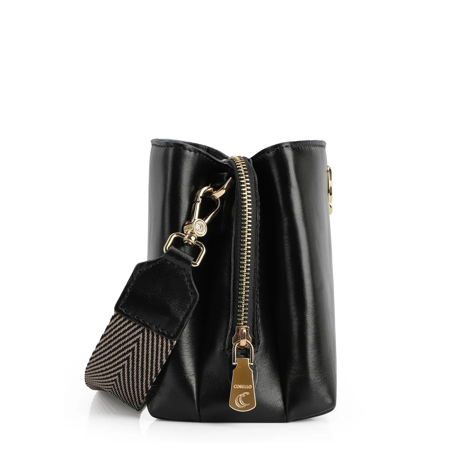 Bolsa Transversal Couro Preto