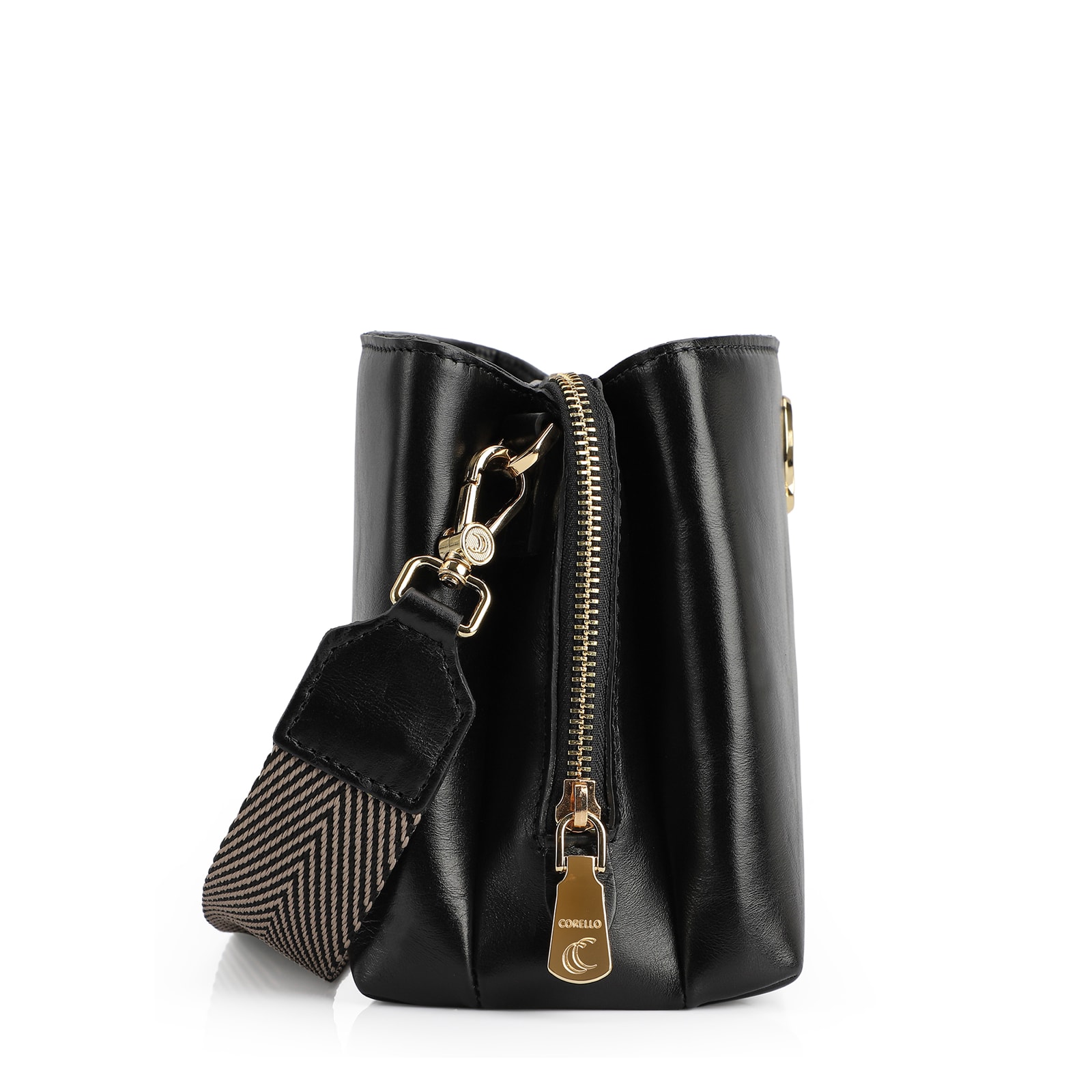 Bolsa Transversal Couro Preto
