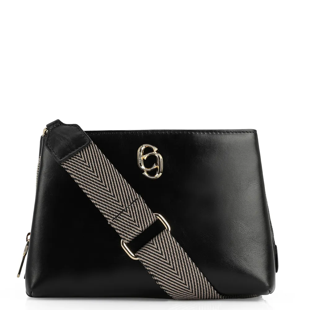 Bolsa Transversal Couro Preto