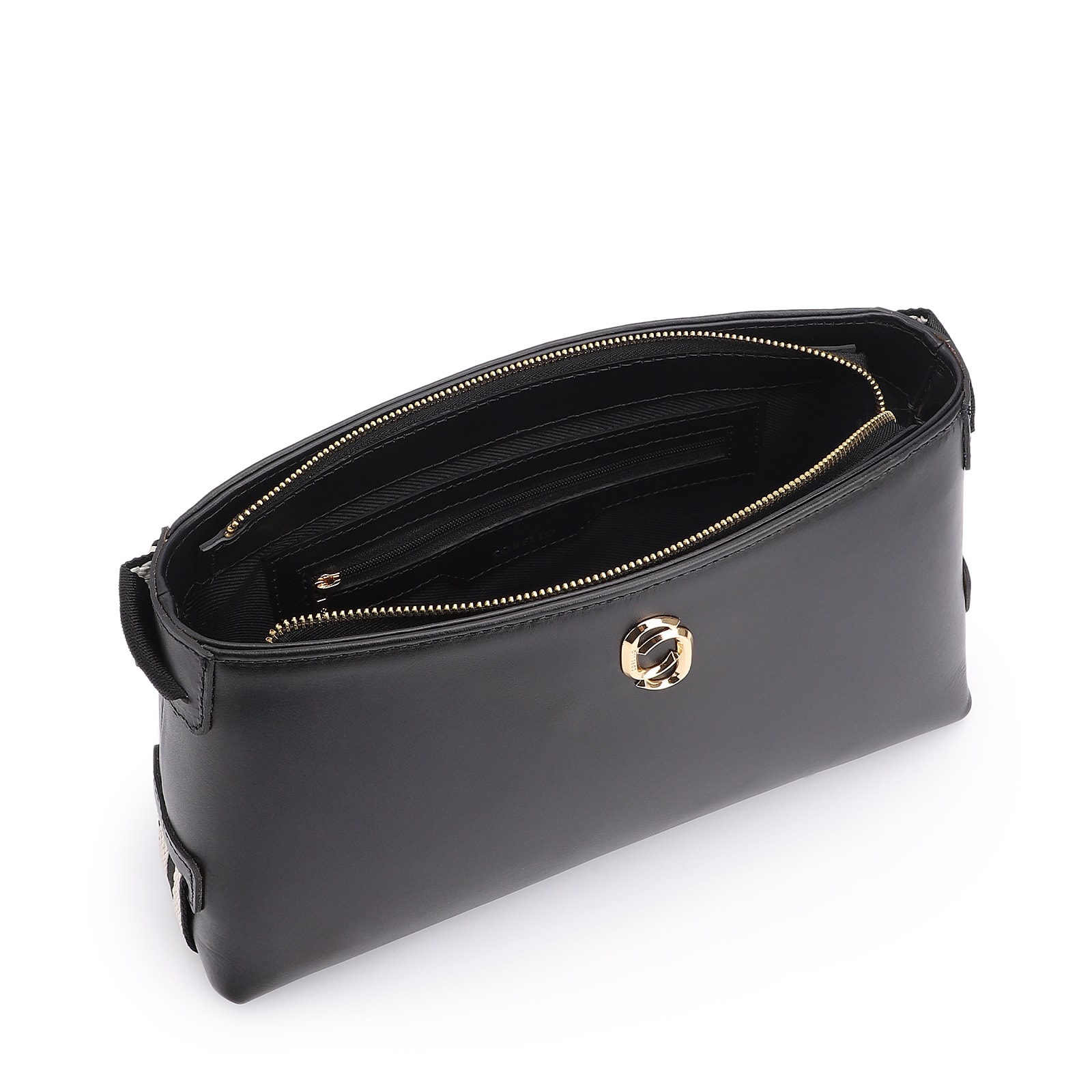 Bolsa Transversal Couro Preto