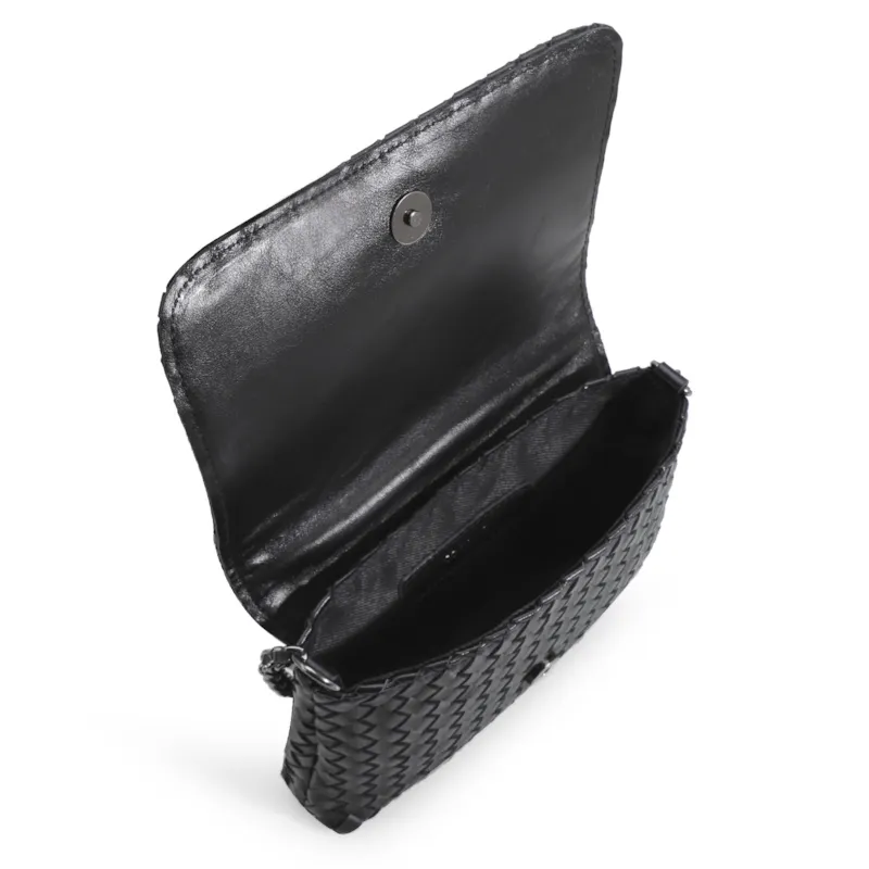 Bolsa Transversal Couro Preto - foto 5