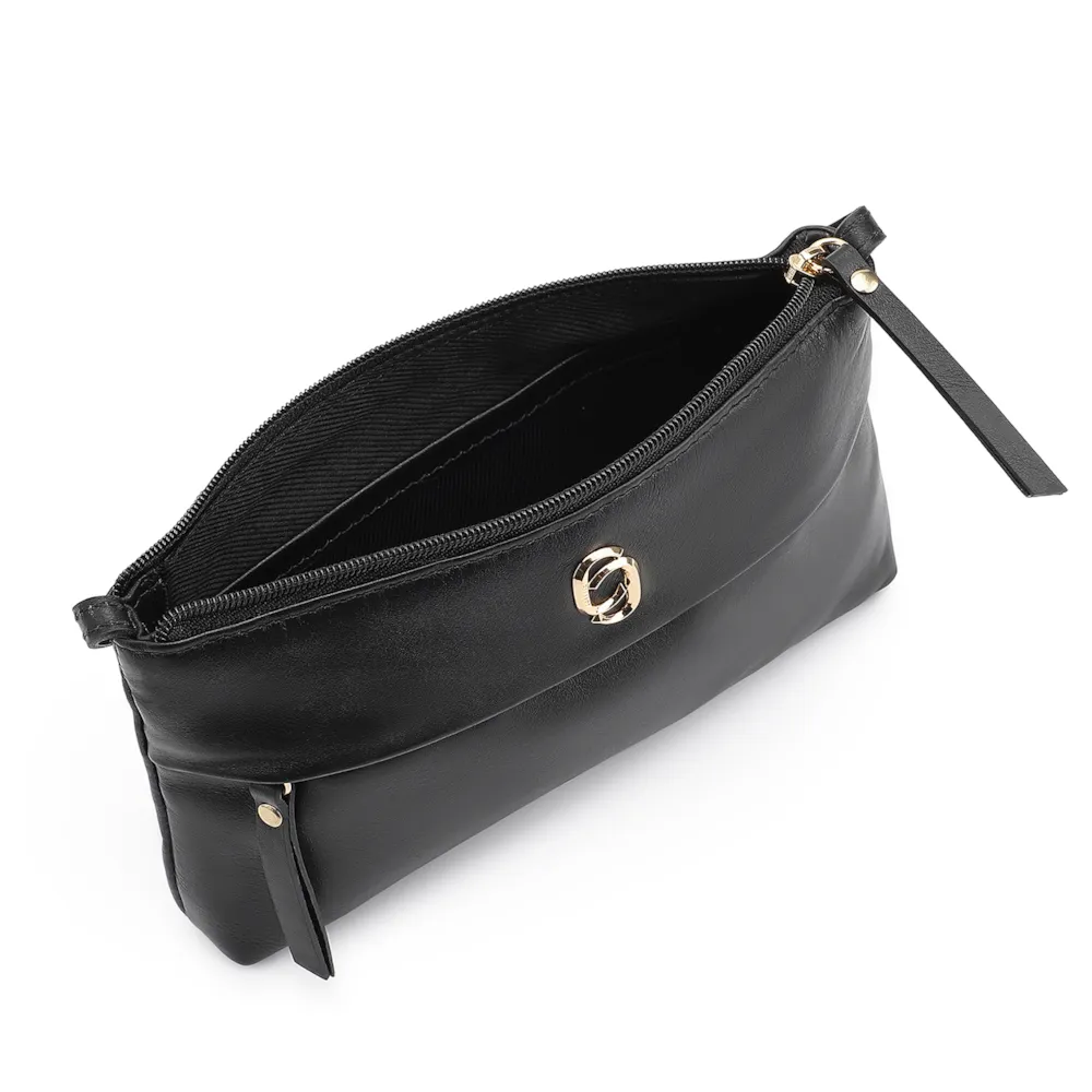 Bolsa Transversal Couro Preto - imagem 4