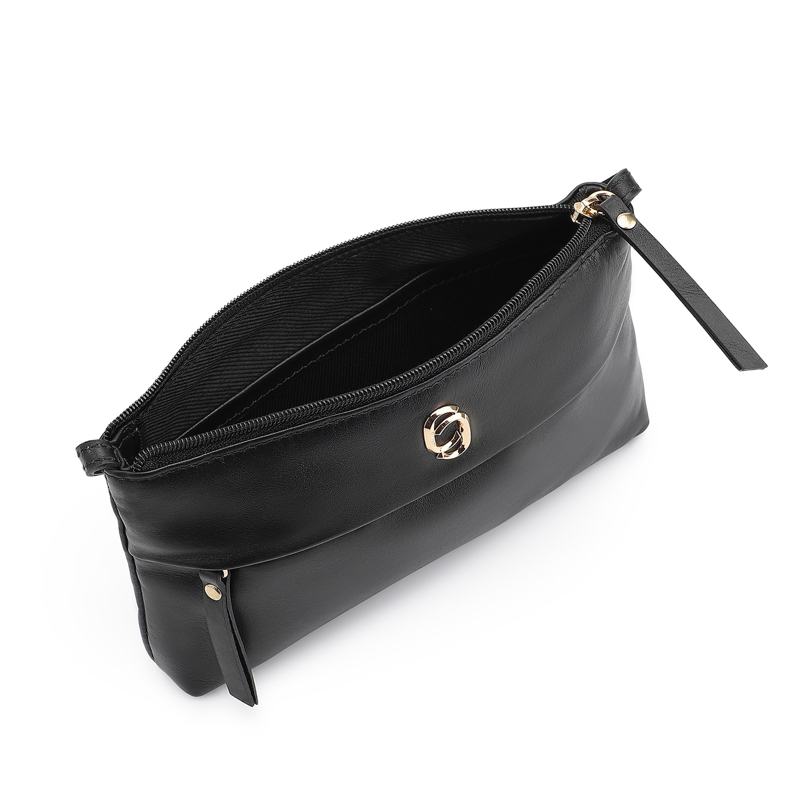 Bolsa Transversal Couro Preto