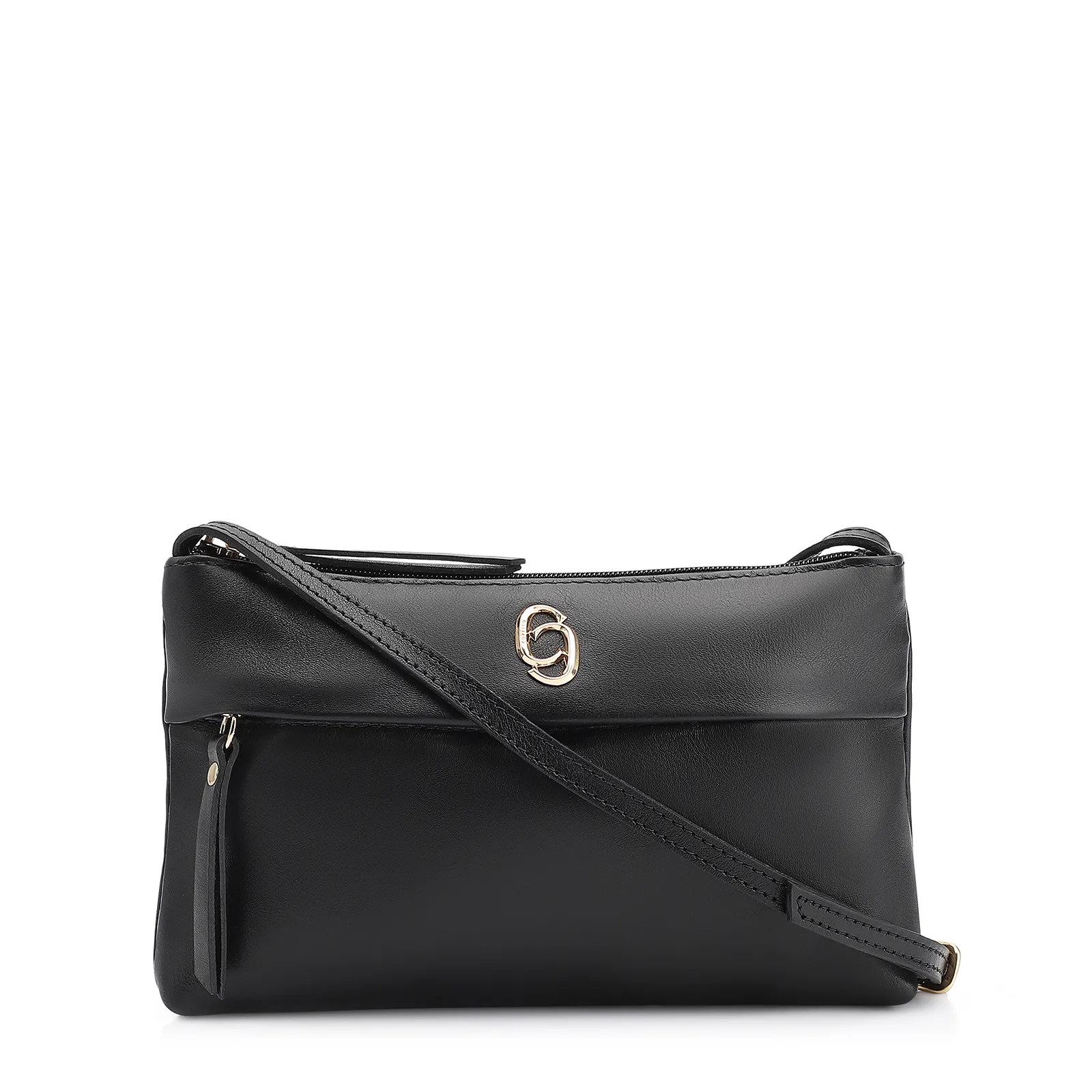 Bolsa Transversal Couro Preto