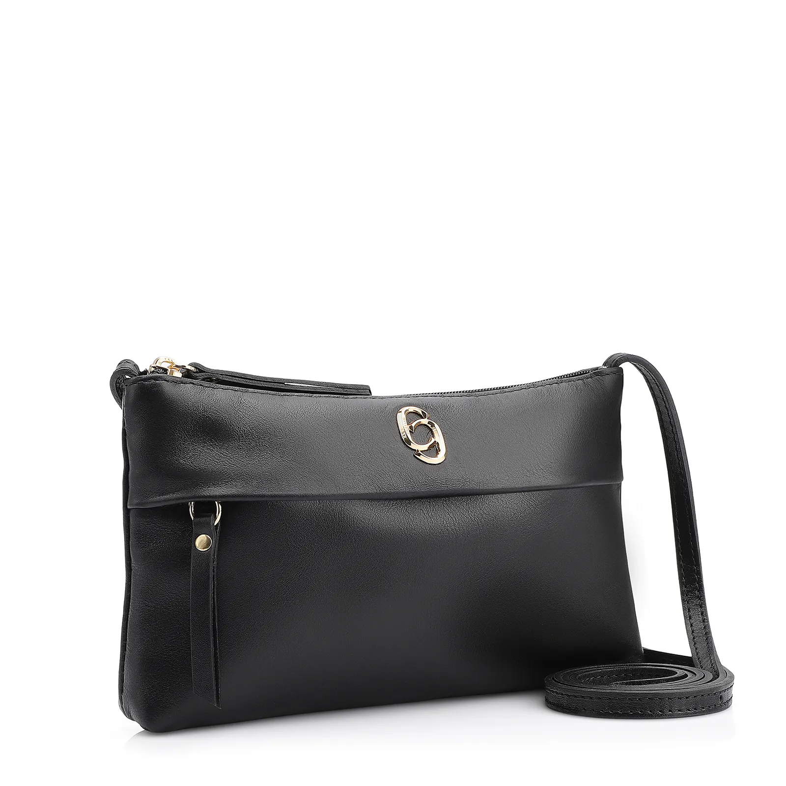 Bolsa Transversal Couro Preto