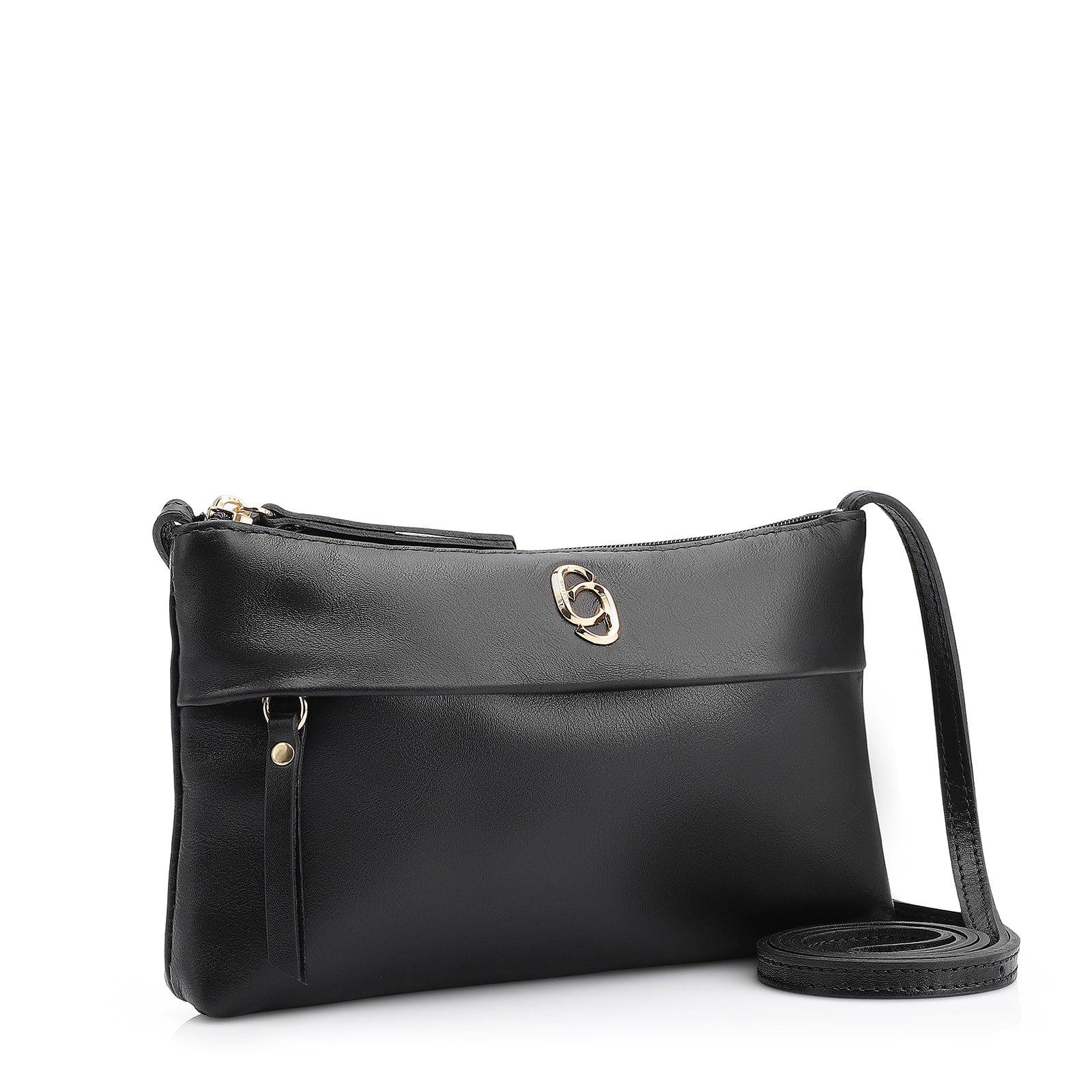 Bolsa Transversal Couro Preto