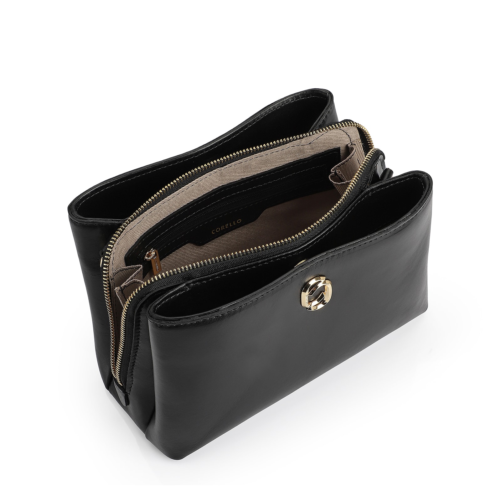 Bolsa Transversal Couro Preto