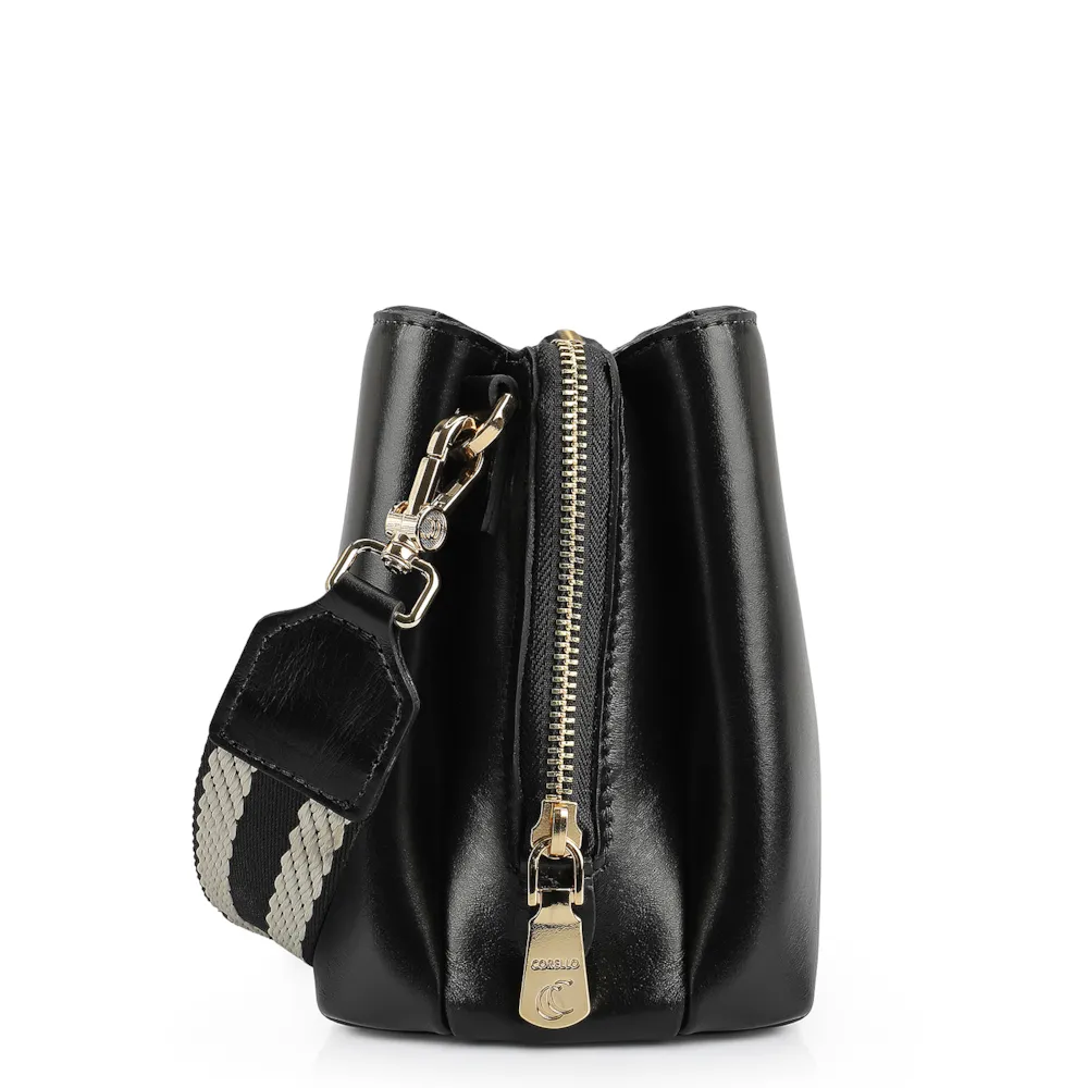 Bolsa Transversal Couro Preto - imagem 5
