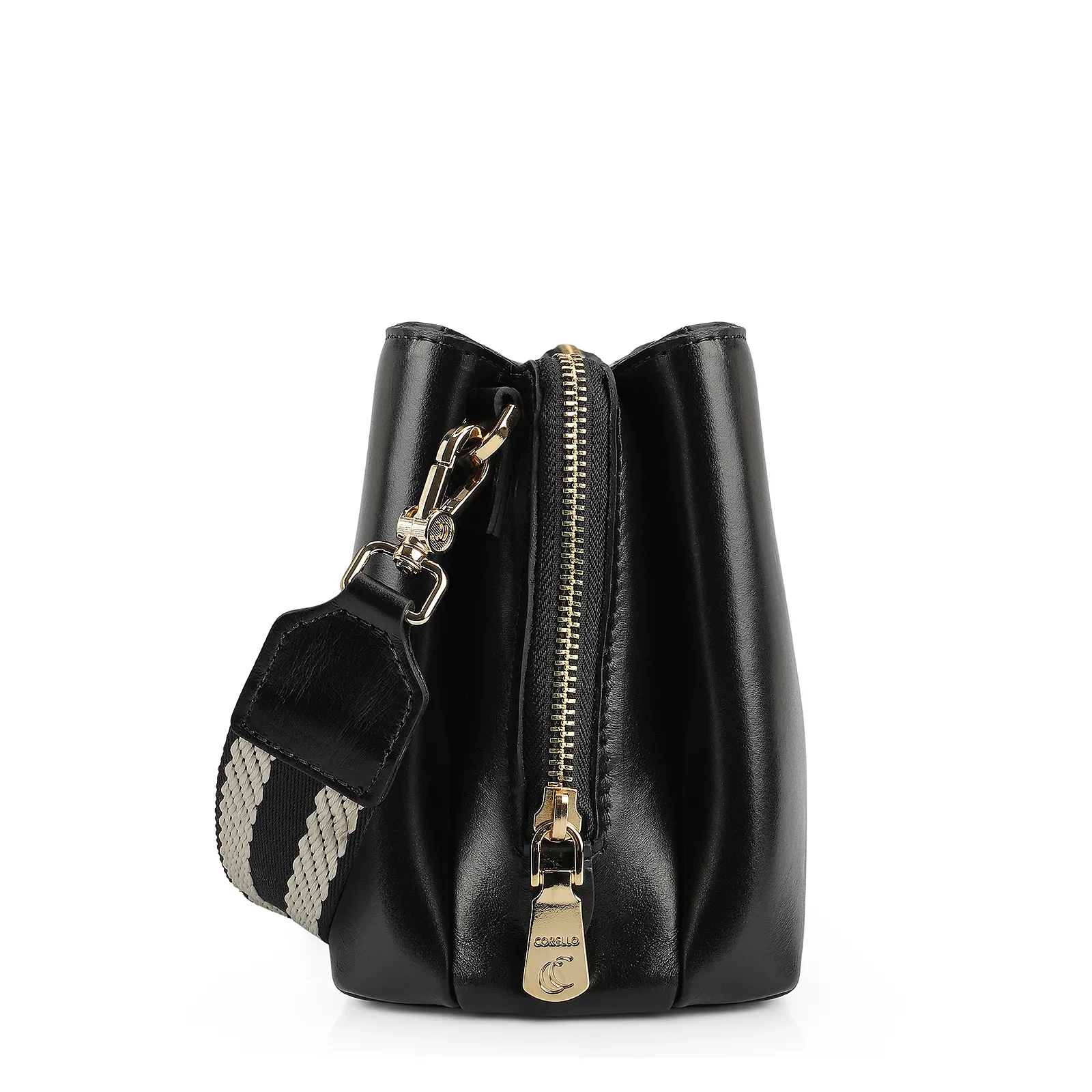 Bolsa Transversal Couro Preto