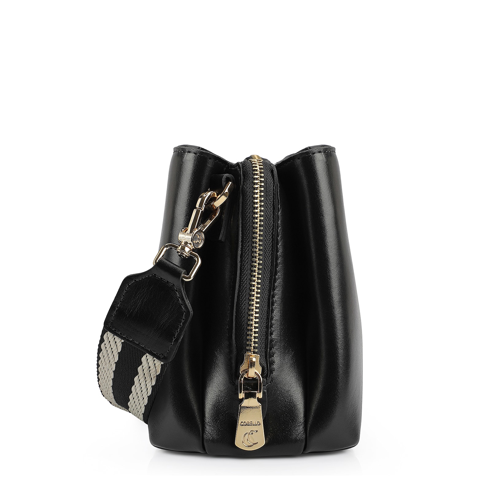 Bolsa Transversal Couro Preto