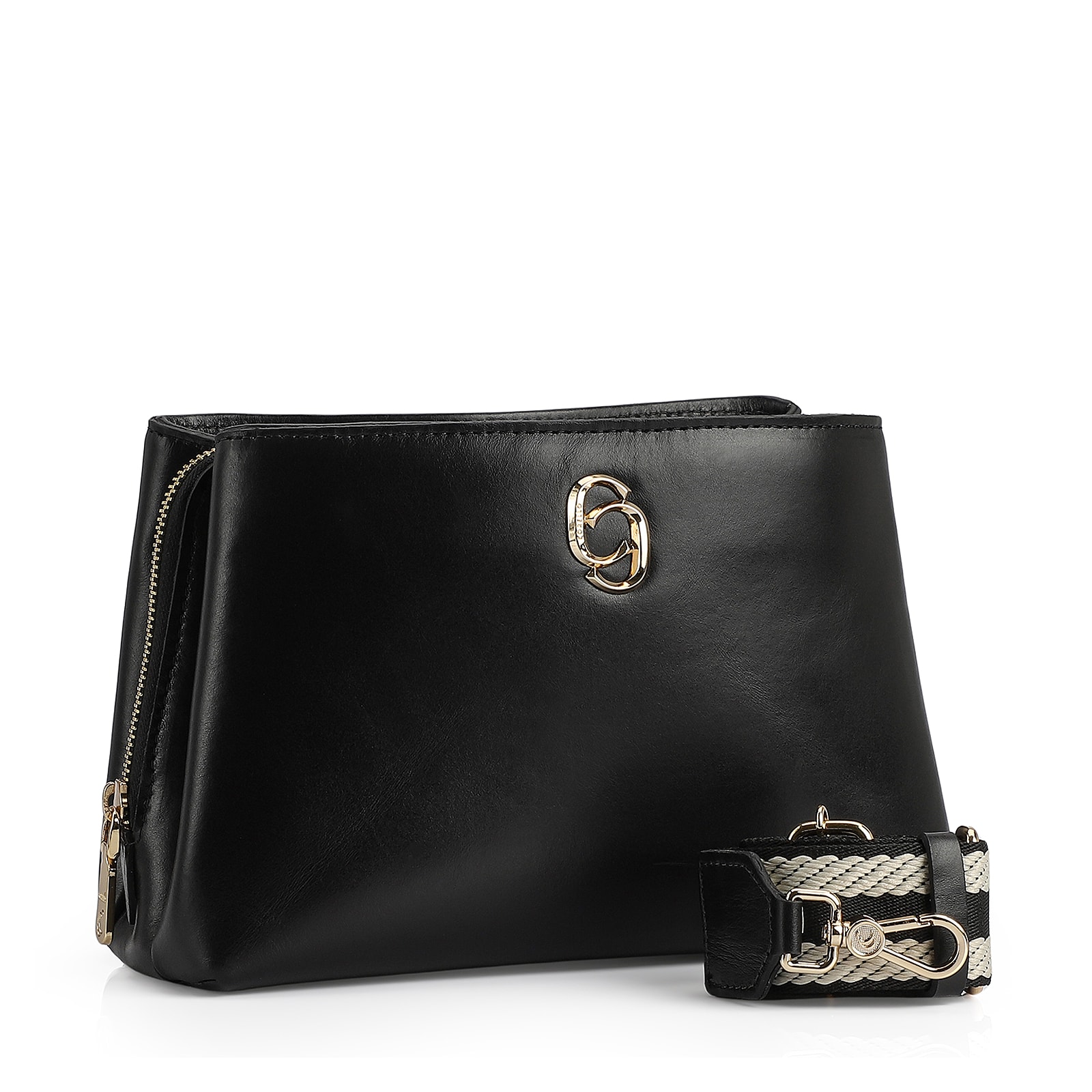Bolsa Transversal Couro Preto