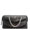Bolsa Transversal Couro Preto/Couro Nobuck Preto/Lezard Preto - imagem 1
