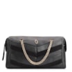 Bolsa Transversal Couro Preto/Couro Nobuck Preto/Lezard Preto - imagem 1