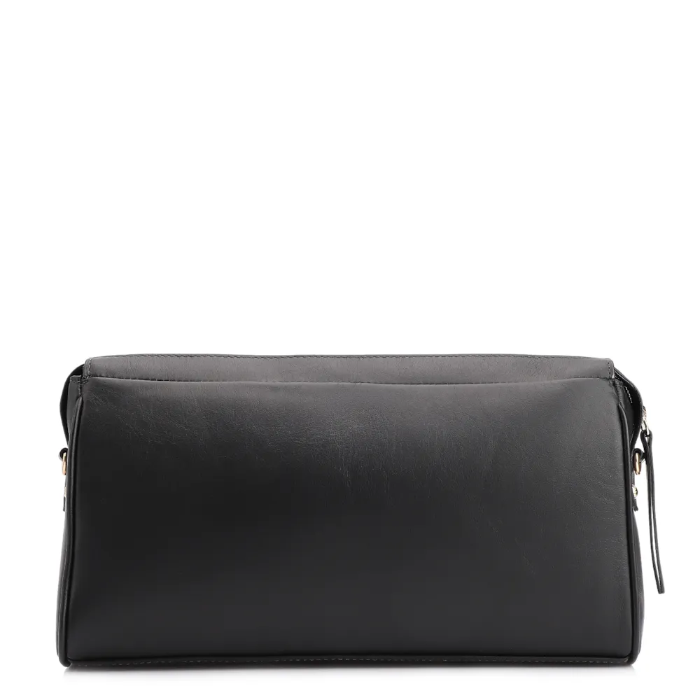 Bolsa Transversal Couro Preto/Couro Nobuck Preto/Lezard Preto - imagem 3